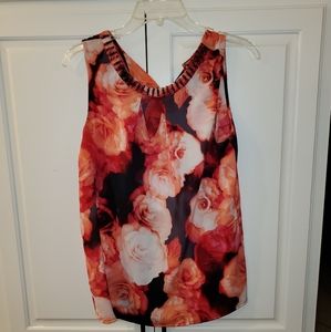 Sleeveless floral blouse